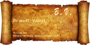 Brandl Vazul névjegykártya